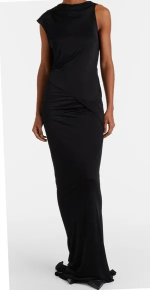 Rick Owens Lilies Shailee Draped Dress Gown Black Avant Garde Draped Size US 2 thumbnail 1