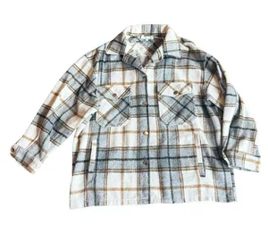 Bohme Plaid Flannel Shacket Shirt Jacket Snap Down Button Pockets Medium Women's thumbnail 1