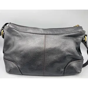 Etienne Aigner Black Leather Purse Shoulder‎ Bag Adjustable Strap & Front Po thumbnail 2