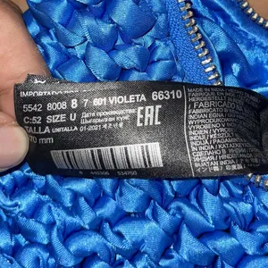 Violeta Mango Royal Blue Woven Weaving Hobo Shoulder Bag Artsy Y2K Bohemian Chic thumbnail 5