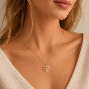 A New Day 14k Gold Dipped Cubic Zirconia Heart‎ Pendant Necklace Bonus Mom Gift thumbnail 1