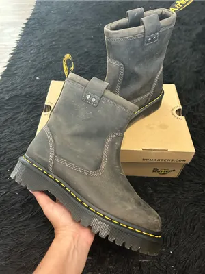 DR MARTENS Anistone LO charcoal leather boots booties shoes women’s new thumbnail 1