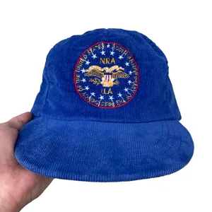 Vintage Blue Corduroy Trucker NRA Hat thumbnail 1