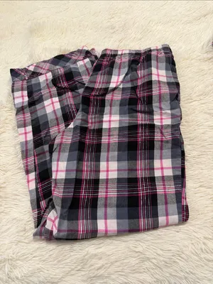 Victoria's Secret Black, White & Pink Plaid Pajama Set thumbnail 2