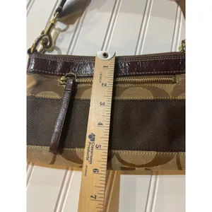 Coach Vintage Demi Bag Brown Striped Signature Canvas Y2K Shoulder Purse 10072 thumbnail 9