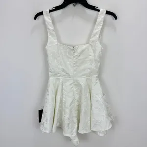 Lulus Radiant Flair Ivory Floral Jacquard Bustier Skort Romper Bridal XS NWT thumbnail 10