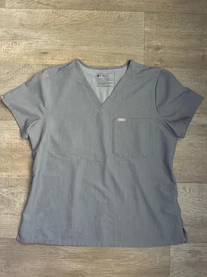 Figs Caterina One Pocket Scrub Top in Graphite Sz M / P thumbnail 2
