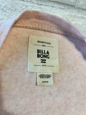 BILLABONG Woman’s Light Pink Reverse Crewneck Sweatshirt thumbnail 3