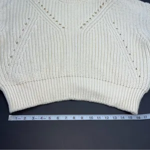 Apiece‎ Apart Cream Crewneck Wool Sweater APPROX. Size LARGE No Size Tag *FLAWED thumbnail 7