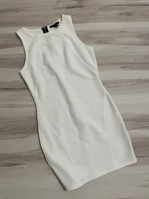 Forever 21 White Ribbed Bodycon Mini Dress thumbnail 1