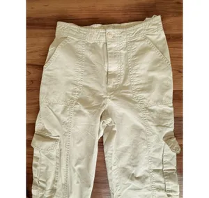 Abercrombie and Fitch Khaki Cargo Pants Wide Leg Casual Size 25 thumbnail 4