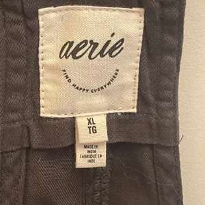 Aerie Gray Cotton Shortall Overalls Tortoise O-Ring Tie‎ Straps XL Forest Beach thumbnail 4