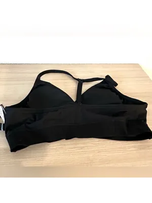 PINK Victoria's Secret Black Wrap Bralette Sports Bra thumbnail 4