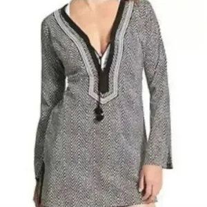 Athleta Kimssa tunic top in herringbone pattern also swim cover sz Small thumbnail 1