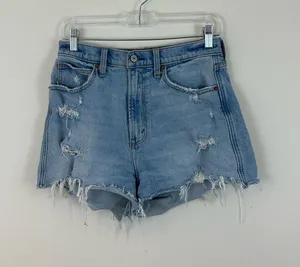 Abercrombie and Fitch Light Wash Ultra High Rise Mom Shorts Denim Size 6 thumbnail 1