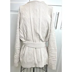 Pink Lily It Was All A Dream Chunky Beige Belted Cardigan NWOT thumbnail 12