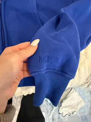 Milkstain cropped zip up hoodie thumbnail 2