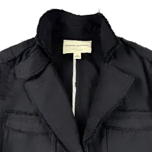 Banana Republic Wool Jacket Women's‎ Size 4 Black Raw Edge Detail Military Moto thumbnail 11