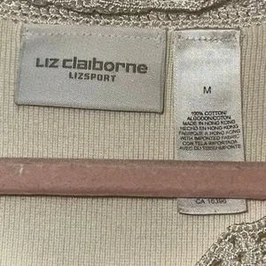 Liz Claiborne LizSport Ivory Sweater Tank‎ Top Medium Crochet Trim Sleeveless thumbnail 5