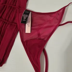 Victoria's Secret Pleated Embellished Babydoll - Claret Red - Size M - 11211557 thumbnail 12