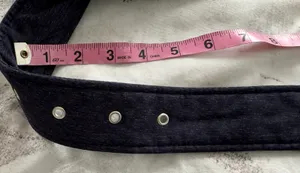 Navy Blue Canvas Fabric Belt with Silver Buckle, size 64” thumbnail 12