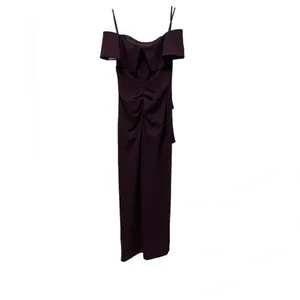 💜 Xscape Deep Purple Off Shoulder‎ Ruffle Gown 8 Mother of the Bride 💜 thumbnail 2