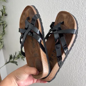 Birkenstock Betula Vinja Sandals Black Patent Leather L7 thumbnail 3