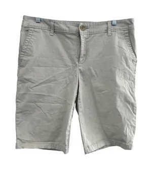 Liz‎ Claiborne Womens Khaki Chino Bermuda Shorts Tan Size 10 Stretch Cotton thumbnail 1