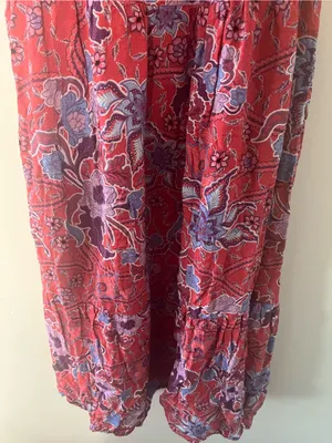 Knox Rose Red Blue Tropical Floral Midi Dress Medium Resort Beachy Vacation thumbnail 3