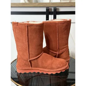BEARPAW Elle Short 1962W Rust Orange Suede Sheepskin Winter Boots Women Size 6 thumbnail 6