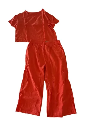 Women's NEW 2 Piece Top and Crop Pant Set Size 3XL #260526 thumbnail 1