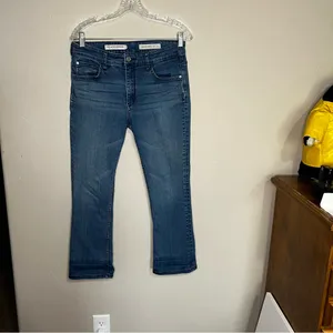 Pilcro for Anthropologie High Rise Bootcut Released Hem Crop Denim‎ Jeans thumbnail 2