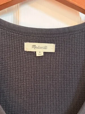 Madewell Waffle Knit Scoop Neck Crop Tank Dark Grey Medium thumbnail 5