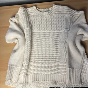 Madewell Stitchmix Cropped Pullover Sweater Womens Size Small Cream‎ Soft thumbnail 6