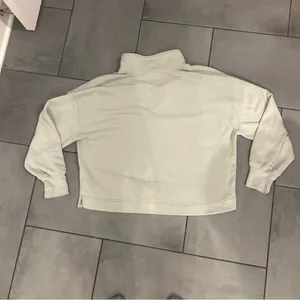 Abercrombie & Fitch Soft A & F Collared Polo Sweatshirt in Light Blue thumbnail 4