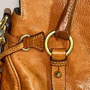 Dooney & Bourke vintage large satchel rustic in a cognac color. thumbnail 3