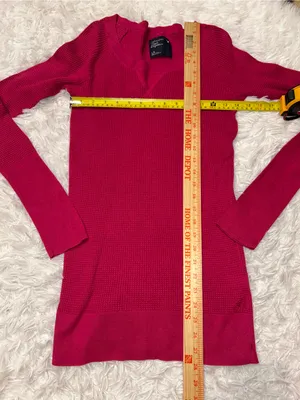 American Eagle dark pink waffle knit long sleeve stretchy top Y2K woman’s large thumbnail 8