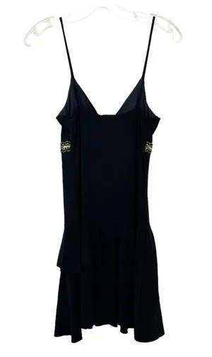 Vintage Y2K Taboo Black Gold Mini Dress Sz M thumbnail 5