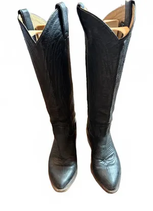 Frye Classic Black Leather Cowboy Boots thumbnail 1