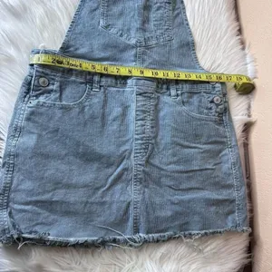 American Eagle Outfitters Corduroy Raw Hem Overall Dress In Jade Size Medium thumbnail 11