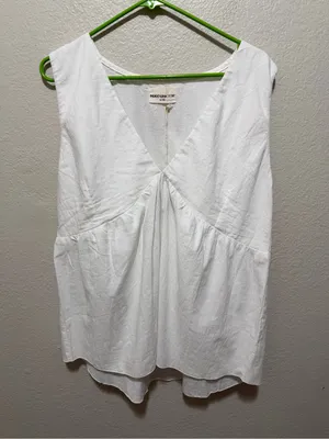 NWT Indigo Luna Mökki Top Off White XL/XXL Boho Lace-Up Slow Fashion thumbnail 4