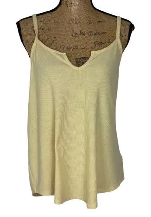 Athleta Wind Down Sleep Cami Waffle Knit Loungewear Butter Yellow Size Large‎ thumbnail 1