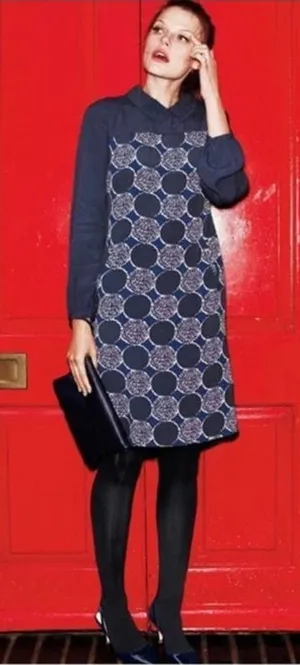 Boden Highbury‎ Peter Pan Collar Dress Navy Blue Size US 6 thumbnail 1