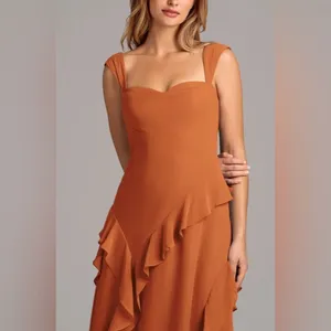 Azazie Sloane Cinnamon A-Line Sweetheart Neckline Dress Cinnamon 12 NWT IN PKG thumbnail 2