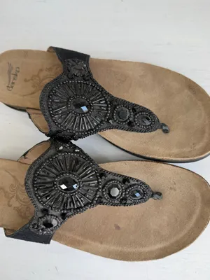 Dansko Pamela Women's Jeweled Thong Comfort Sandals Black Leather SZ EU 39 9 thumbnail 4