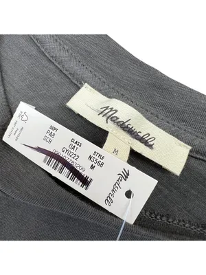 Madewell Womens Gray Cotton Short Sleeve T-Shirt Size Medium NWT thumbnail 6