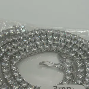 Kay Jewelers Moissanite Tennis Chain Silver 3mm 24 Inches Brand New VVS1 Necklace No Pass thumbnail 4