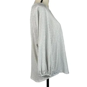 Adrianna Papell Large Top Polka Dot 3/4 Balloon Sleeves Keyhole Neck Multi thumbnail 3