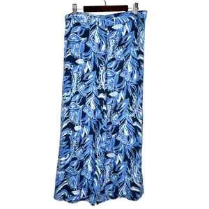 NWT Lilly Pulitzer M (8)‎ Avery Crop Palazzo Pants High Tide Beach Resort $118 thumbnail 2