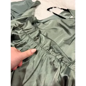 Baltic Born Roma Satin Maxi Dress in Eucalpytus Green Medium thumbnail 10